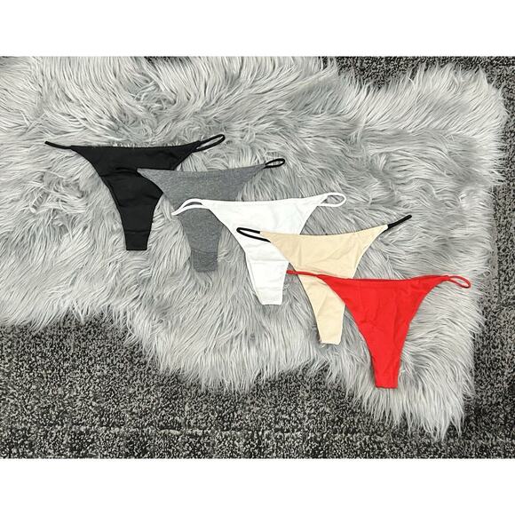 Women's Cotton Panties 5 Pack Low Rise G-String Panties Size Large - Picture 1 of 5